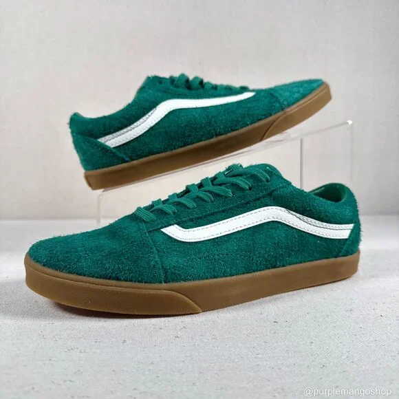 NWT VANS Old Skool Hairy Suede Green Gum Sole Skate Shoes | Men 6/Women 7.5 - Picture 2 of 10